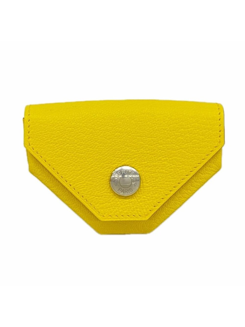 Hermes Coin Purse Vanquatre Verso Chevre Mysore Jaune Naple Rose Sakura Silver